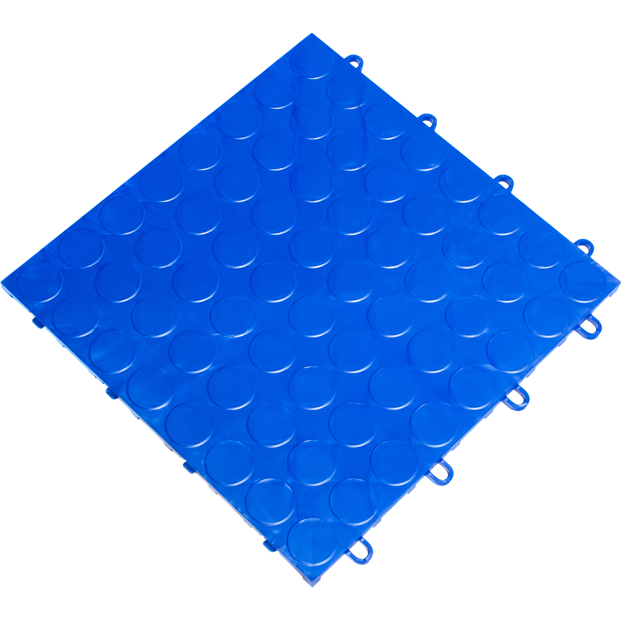 RaceDeck CircleTrac Garage Floor Tiles — 12in. x 12in. x 0.5in., Coin-Top Tread, Royal Blue, 48-Pack, Model# CIR48ROYB